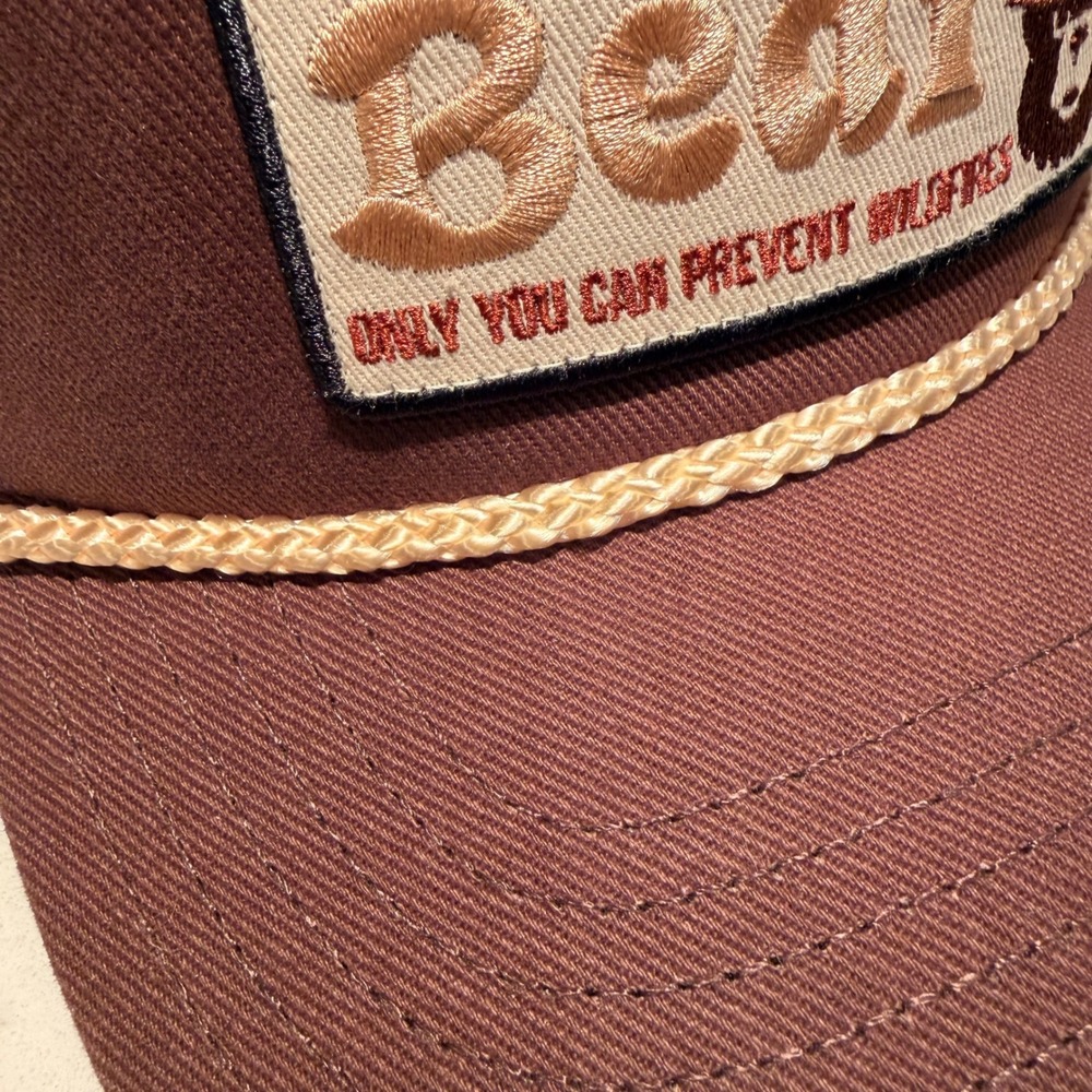 Smokey Bear NEW Trucker Hat Mesh Rope Snapback "Only You Can Prevent‎ Wildfires" - Picture 4 of 12